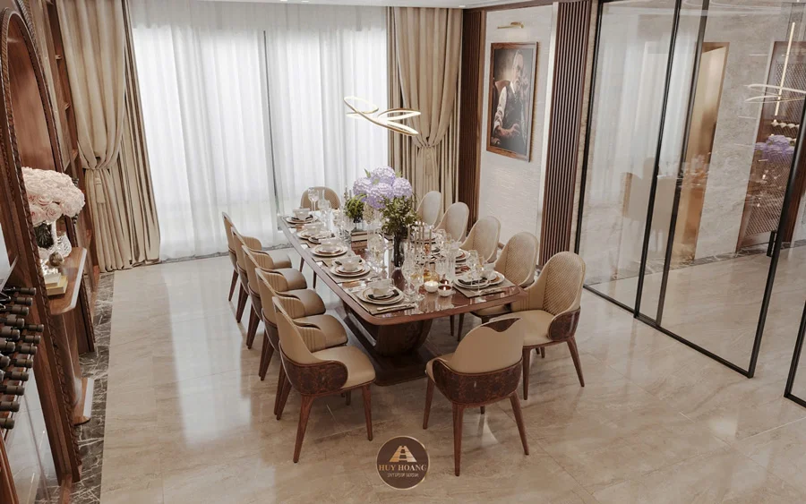 Bàn Ăn Gỗ Óc Chó 12 Ghế: Kiệt Tác Cho Không Gian Đại Tiệc