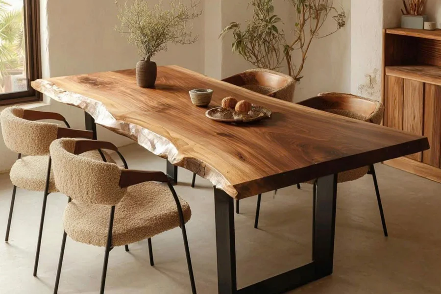 b&agrave;n ăn gỗ &oacute;c ch&oacute; ch&acirc;n sắt