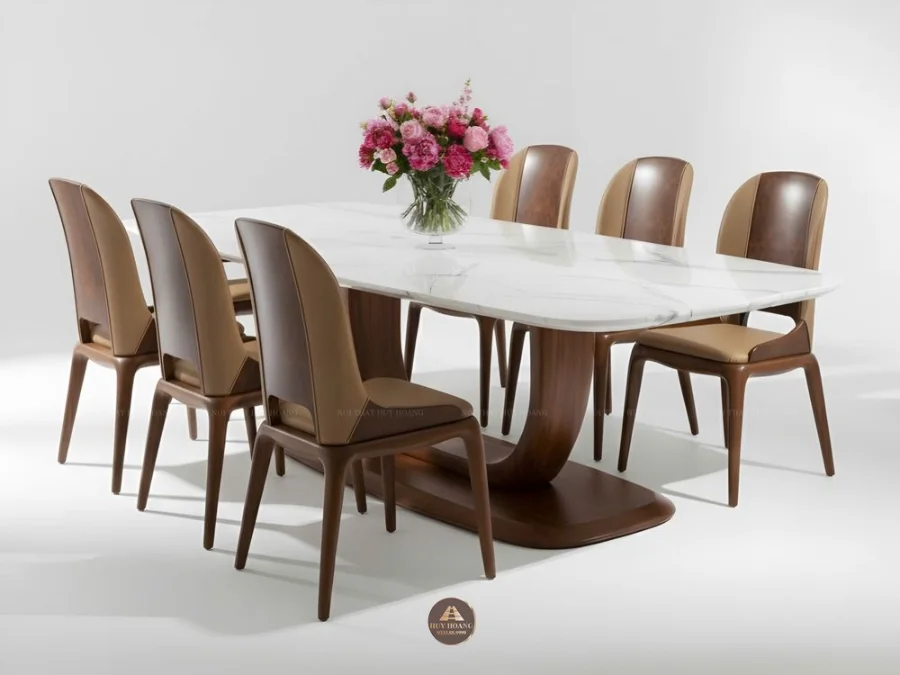 B&agrave;n ăn gỗ &oacute;c ch&oacute; chữ nhật 6 ghế