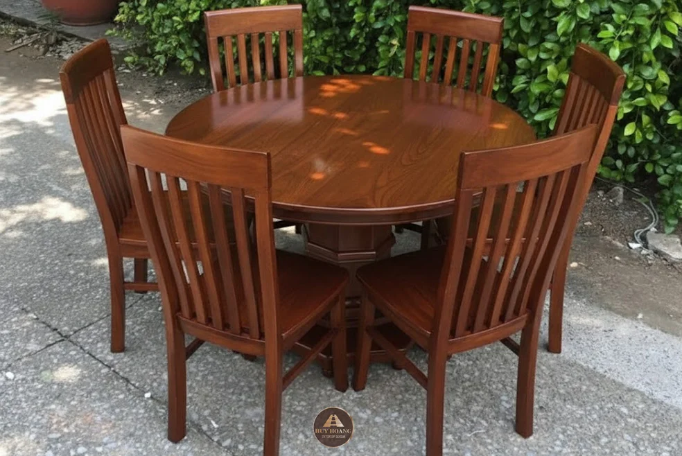 Bộ b&agrave;n ăn gỗ sồi 6 ghế