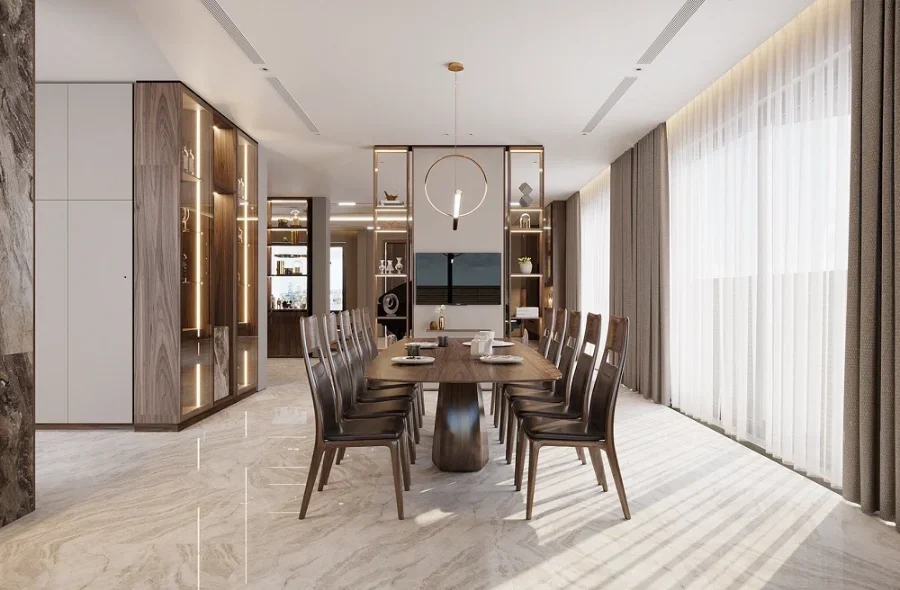 b&agrave;n ăn gỗ &oacute;c ch&oacute; h&igrave;nh chữ nhật