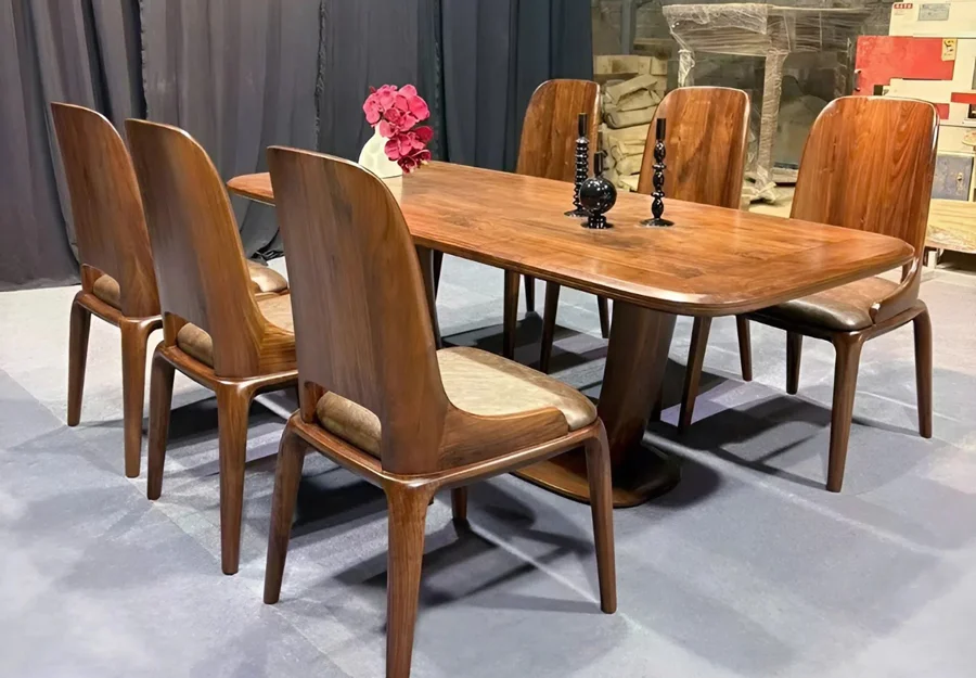 b&agrave;n ăn gỗ &oacute;c ch&oacute; h&igrave;nh chữ nhật