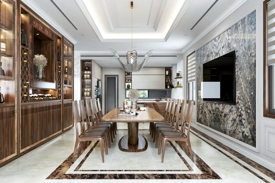 k&iacute;ch thước b&agrave;n ăn Oval gỗ &oacute;c ch&oacute;