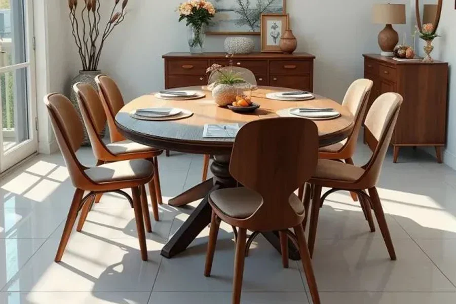 k&iacute;ch thước b&agrave;n ăn Oval gỗ &oacute;c ch&oacute;