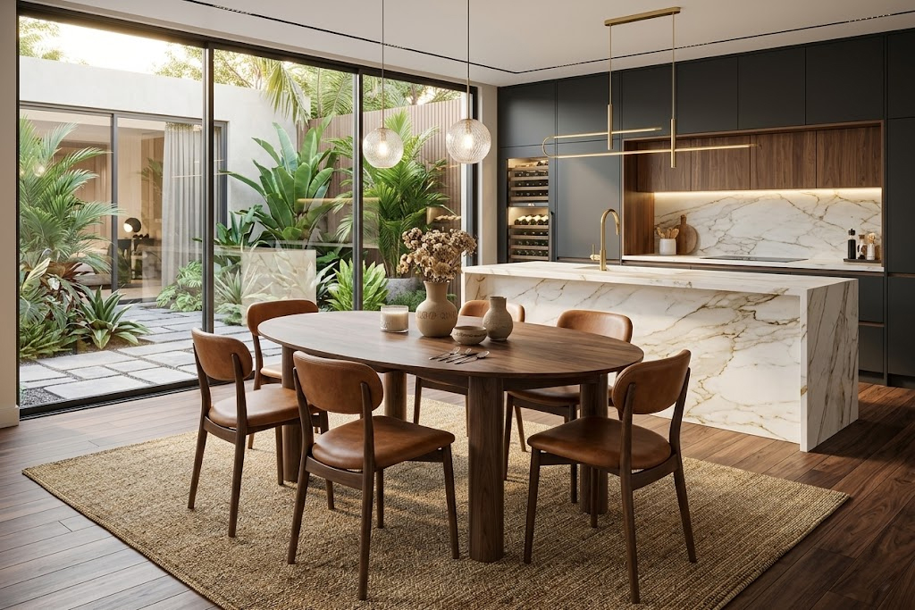 B&agrave;n ăn gỗ &oacute;c ch&oacute; h&igrave;nh oval