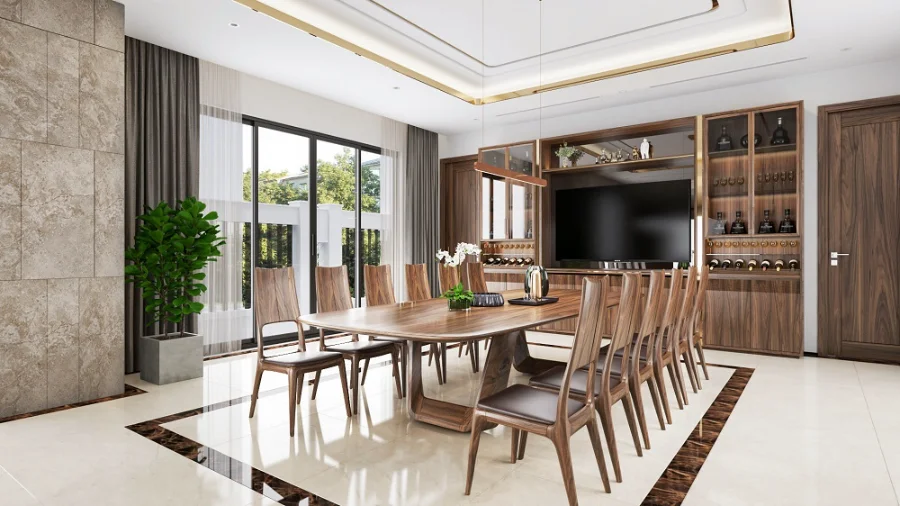 xu hướng b&agrave;n ăn gỗ &oacute;c ch&oacute; tại Quảng Ninh