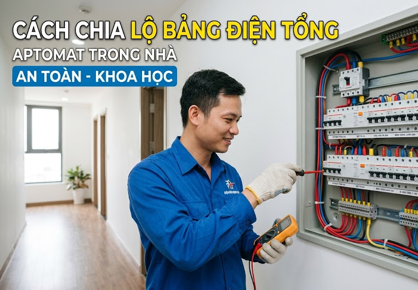 Cách chia lộ bảng điện tổng Aptomat trong nhà an toàn, khoa học