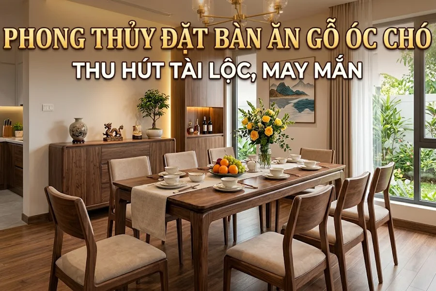 Phong Thủy Đặt Bàn Ăn Gỗ Óc Chó Thu Hút Tài Lộc, May Mắn