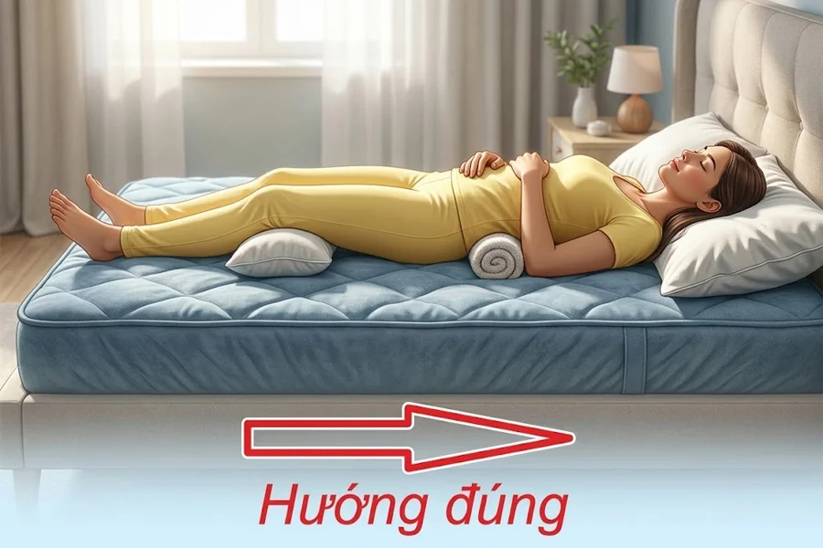 Hướng giường ngủ trong phong thủy được x&aacute;c định theo ph&iacute;a ch&acirc;n giường
