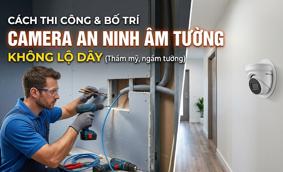 C&aacute;ch thi c&ocirc;ng lắp đặt camera &acirc;m tường đảm bảo thẩm mỹ v&agrave; an ninh