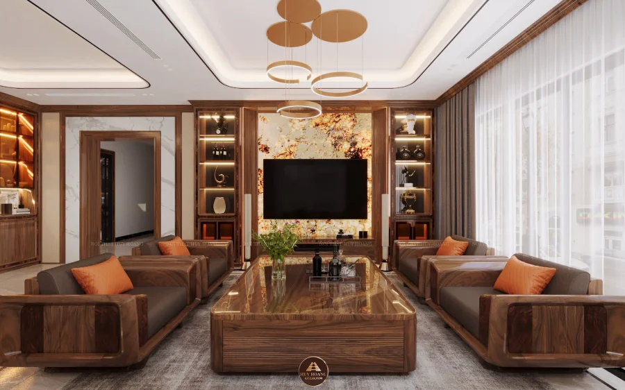 Thiết kế may đo sofa gỗ &oacute;c ch&oacute; Bespoke theo y&ecirc;u cầu của gia chủ