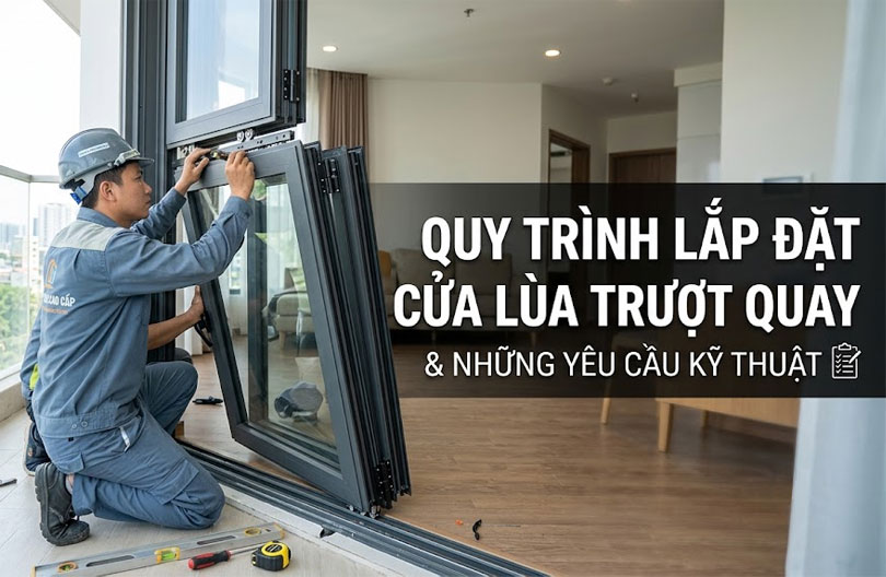Quy Trình Lắp Đặt Cửa Lùa Trượt Quay Và Những Yêu Cầu Kỹ Thuật