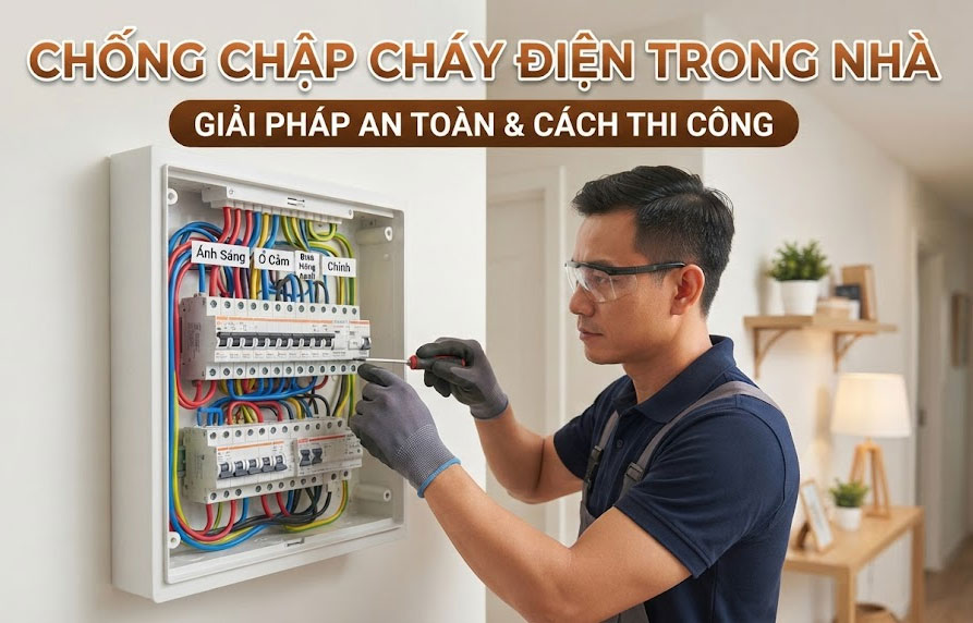 Giải ph&aacute;p thi c&ocirc;ng hệ thống điện chống chập ch&aacute;y trong nh&agrave;