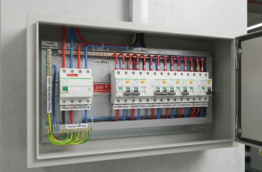 Lắp đặt thiết bị chống r&ograve; điện RCBO trong tủ điện