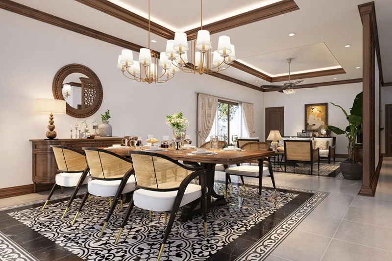 Ghế gỗ &oacute;c ch&oacute; đan m&acirc;y t&aacute;i hiện trọn vẹn vẻ đẹp Đ&ocirc;ng Dương với chất cảm mộc mạc
