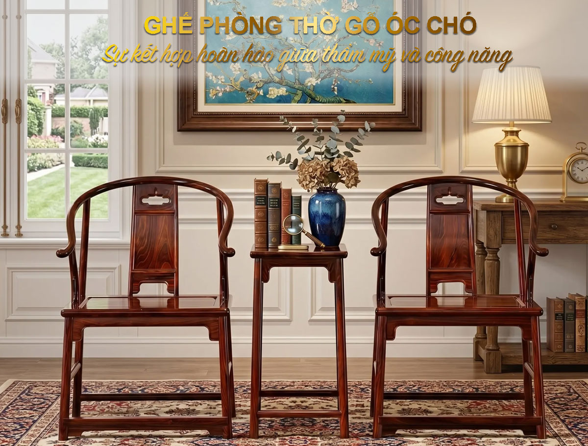 Ghế Phòng Thờ Gỗ Óc Chó: Sự Tĩnh Tại Không Gian Thiền Định
