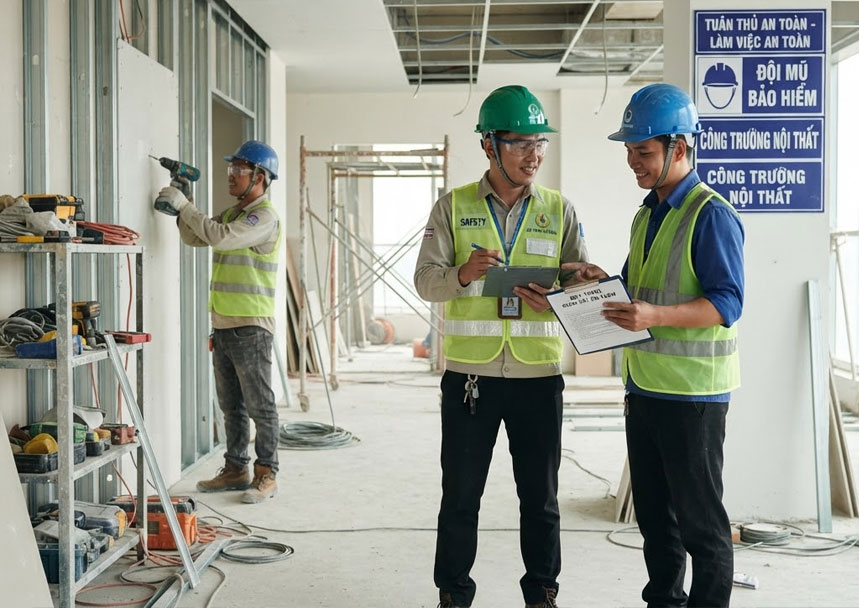 T&igrave;m hiểu những quy tr&igrave;nh gi&aacute;m s&aacute;t an to&agrave;n lao động tại c&ocirc;ng trường nội thất