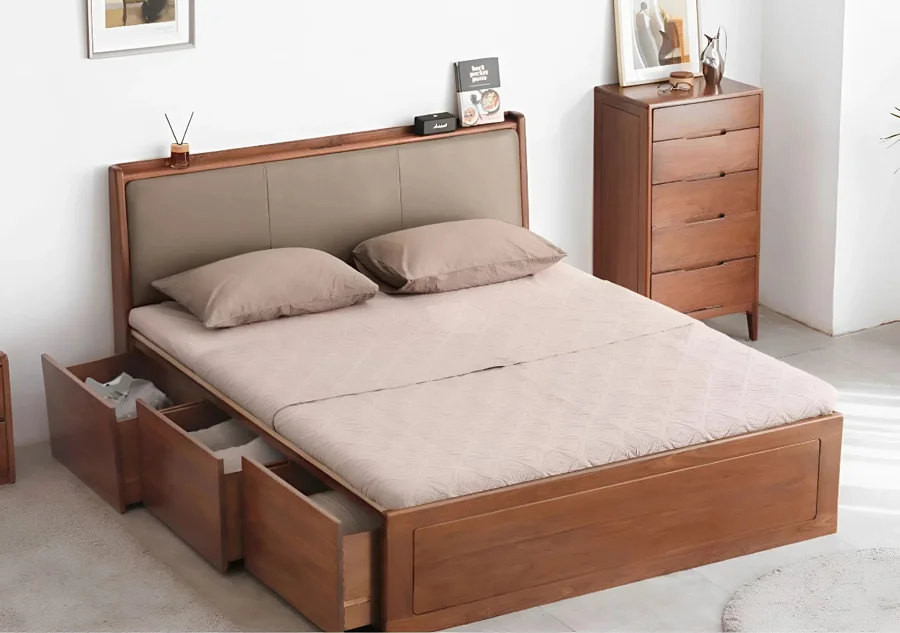 Giường ngủ gỗ &oacute;c ch&oacute; c&oacute; ngăn k&eacute;o gi&uacute;p tối ưu kh&ocirc;ng gian lưu trữ
