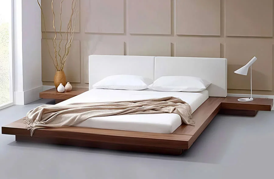 Mẫu giường gỗ sồi với kiểu d&aacute;ng hiện đại bắt mắt