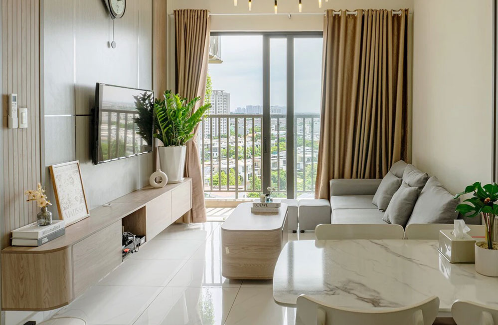 Thi c&ocirc;ng nội thất trọn g&oacute;i đảm bảo sự đồng nhất về vật liệu m&agrave;u sắc v&agrave; kiểu d&aacute;ng
