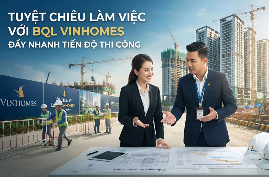 Tuyệt chi&ecirc;u l&agrave;m việc với BQL Vinhomes đẩy nhanh tiến độ thi c&ocirc;ng