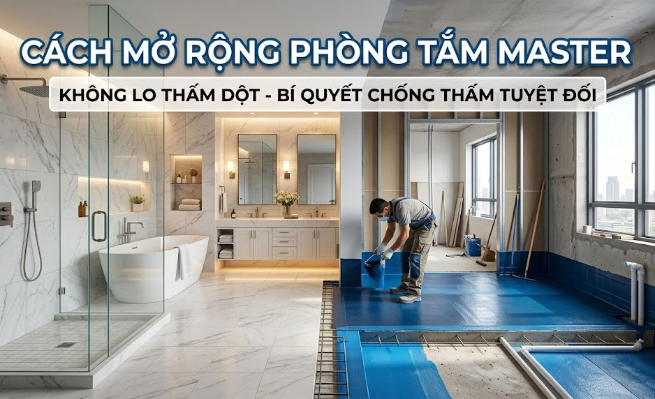 Hướng dẫn c&aacute;ch mở rộng ph&ograve;ng tắm kh&ocirc;ng lo thấm dột