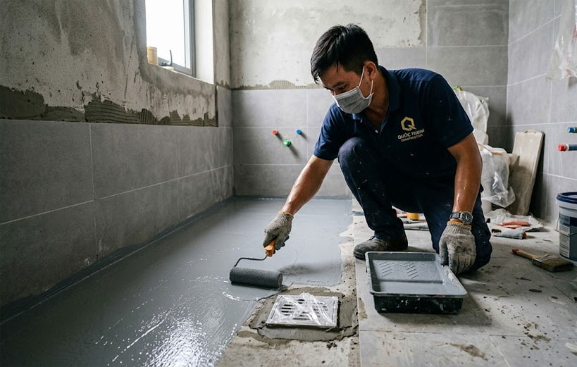 Thi c&ocirc;ng chống thấm đ&uacute;ng kỹ thuật gi&uacute;p hạn chế nguy cơ thấm dột