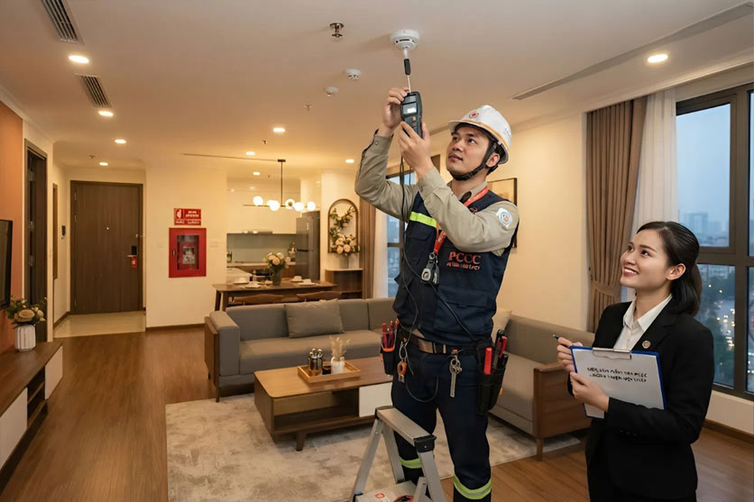 Kiểm tra hệ thống PCCC trong căn hộ sau khi ho&agrave;n thiện nội thất
