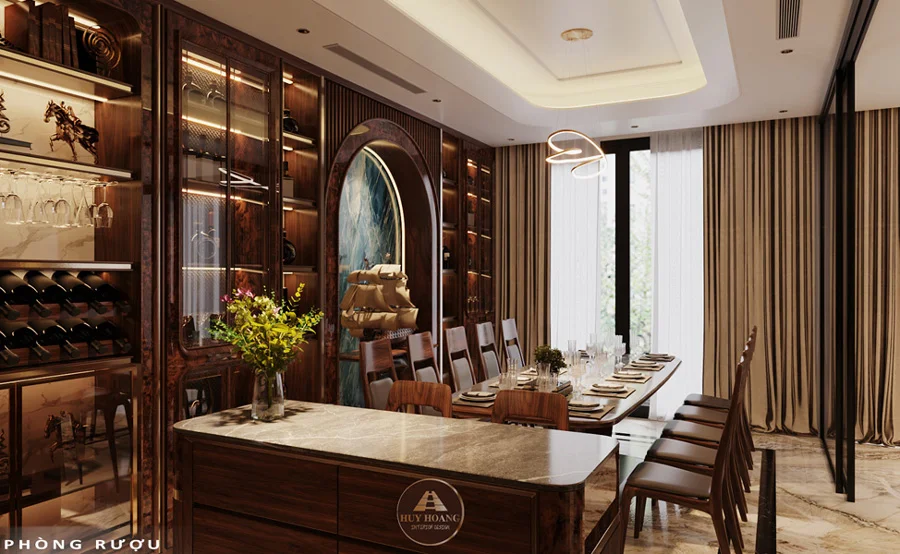 thiết kế nội thất biệt thự gỗ &oacute;c ch&oacute;