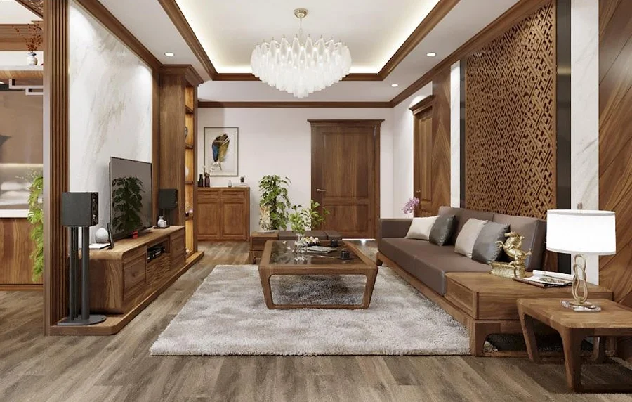 Nội thất gỗ &oacute;c ch&oacute; mang đến vẻ đẹp sang trọng cho căn hộ chung cư hiện đại