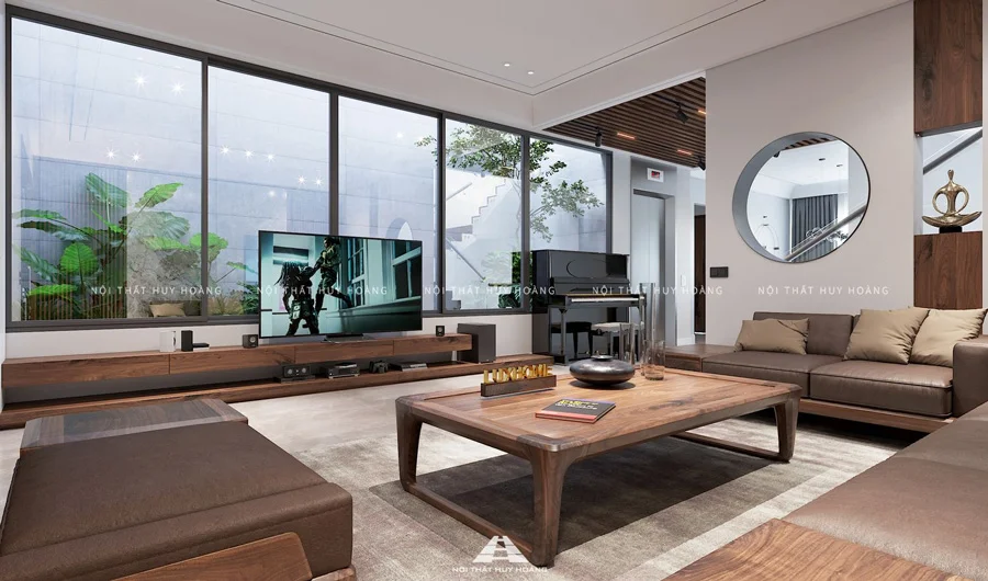 thiết kế nội thất chung cư gỗ &oacute;c ch&oacute;