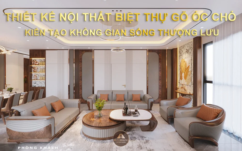 Thiết kế nội thất biệt thự gỗ &oacute;c ch&oacute; 