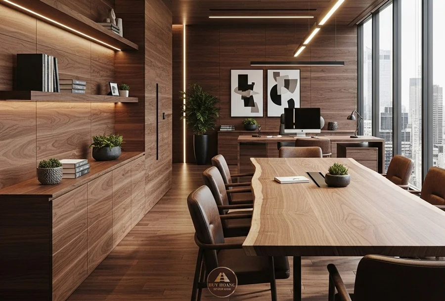 hạng mục nội thất văn ph&ograve;ng gỗ &oacute;c ch&oacute;