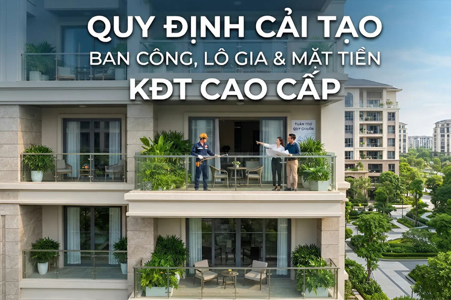 Nắm vững quy định cải tạo ban c&ocirc;ng v&agrave; mặt tiền KĐT cao cấp