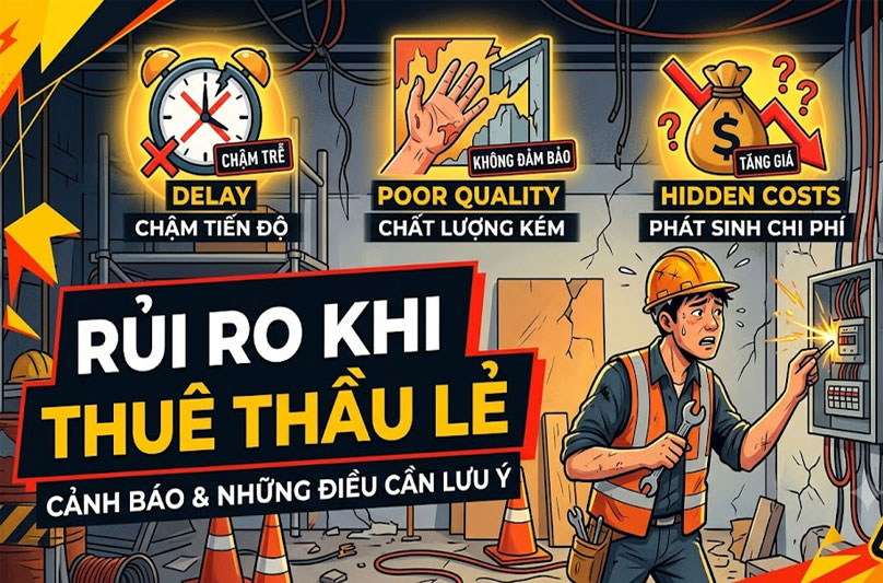 Rủi Ro Khi Thuê Thầu Lẻ: 9 Vấn Đề Cần Biết Trước Khi Thi Công