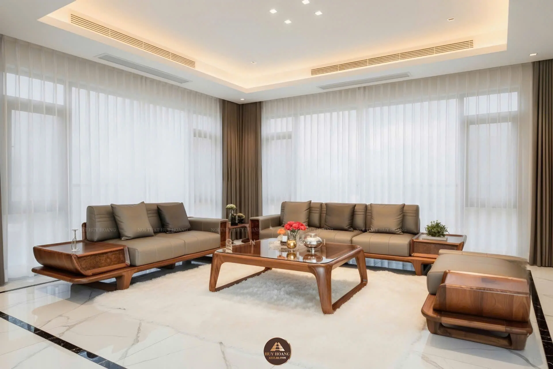 Bộ sofa gỗ óc chó Avalon Grain