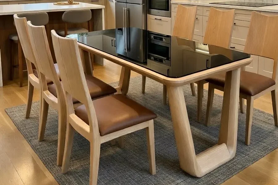 so s&aacute;nh b&agrave;n ăn gỗ &oacute;c ch&oacute; v&agrave; gỗ sồi