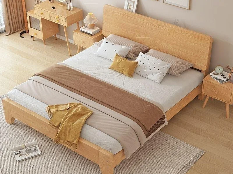 Giường gỗ sồi c&oacute; độ cứng tốt đ&aacute;p ứng nhu cầu sử dụng hằng ng&agrave;y