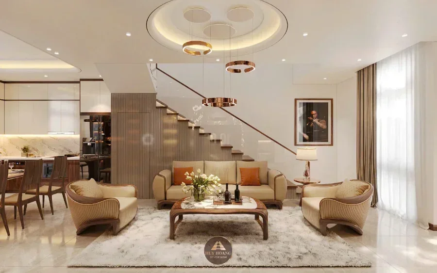 Đường cong uyển chuyển gi&uacute;p bộ sofa trở n&ecirc;n tinh tế v&agrave; sang trọng