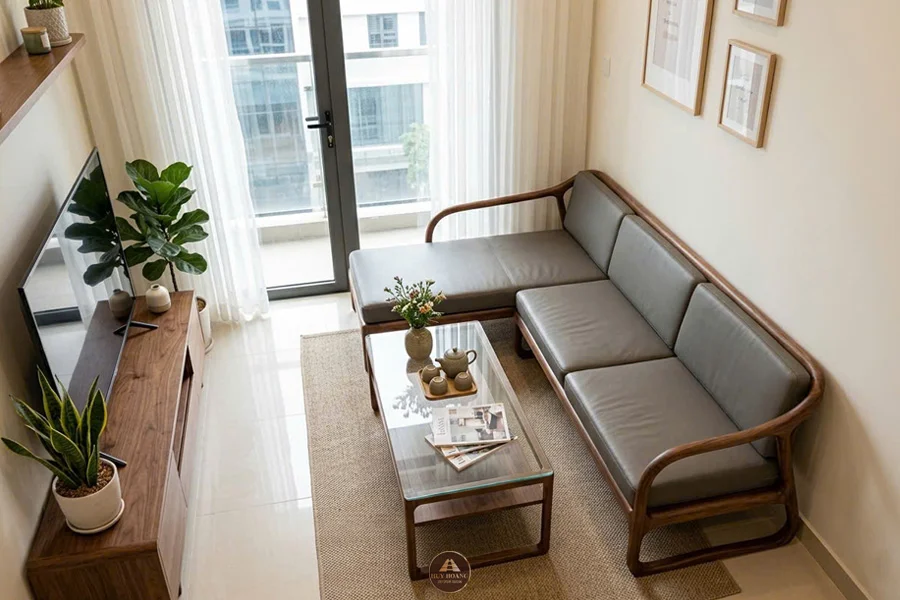 m&acirc;̃u sofa g&ocirc;̃ óc chó chữ L hi&ecirc;̣n đại