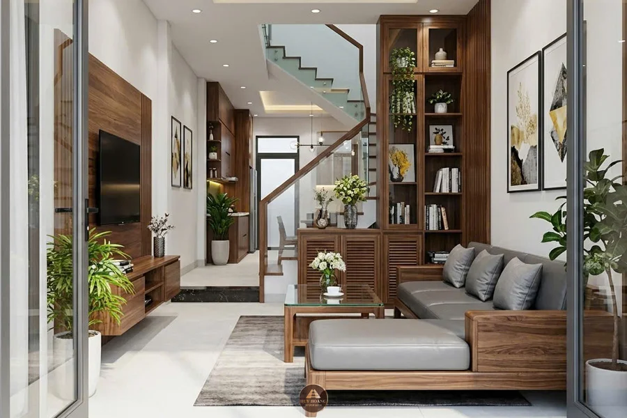 Sofa chữ L g&ocirc;̃ óc chó mang vẻ đẹp trẻ trung, thời thượng