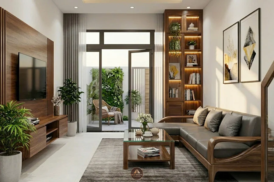 sofa gỗ &oacute;c ch&oacute; chữ L