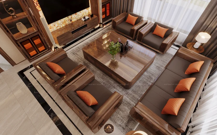 c&aacute;ch k&ecirc; bộ sofa gỗ &oacute;c ch&oacute; hợp phong thuỷ