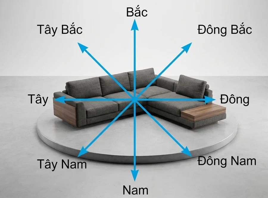 Hướng k&ecirc; sofa gỗ &oacute;c ch&oacute; thu h&uacute;t vượng kh&iacute;