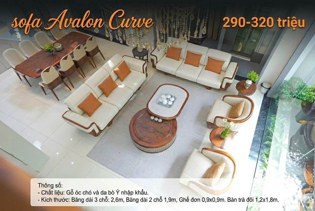 bảng giá sofa óc chó