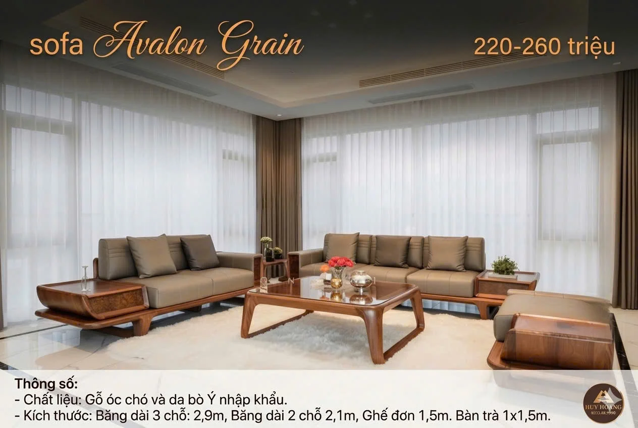 giá sofa phòng khách gỗ óc chó