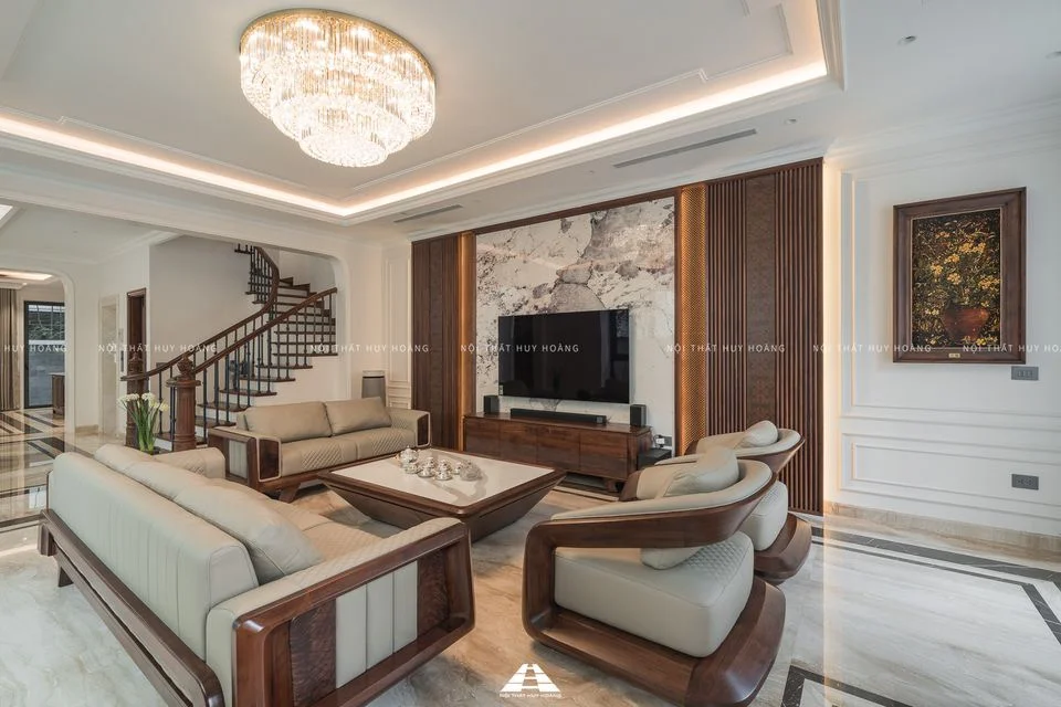 Bộ ghế sofa gỗ &oacute;c ch&oacute; cao cấp