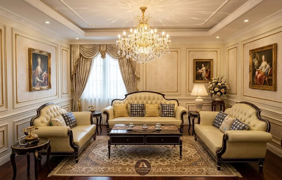 Bộ sofa gỗ &oacute;c ch&oacute; t&acirc;n cổ điển với đường n&eacute;t chạm khắc tinh xảo