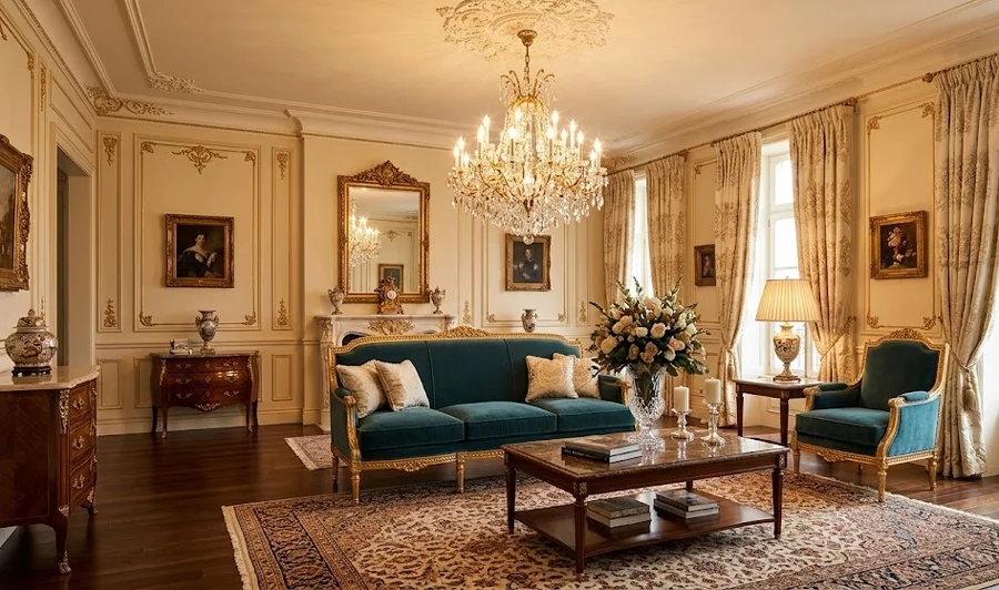 Sofa t&acirc;n cổ điển gỗ &oacute;c ch&oacute; với k&iacute;ch thước lớn, t&ocirc;n l&ecirc;n sự bề thế v&agrave; đẳng cấp kh&ocirc;ng gian