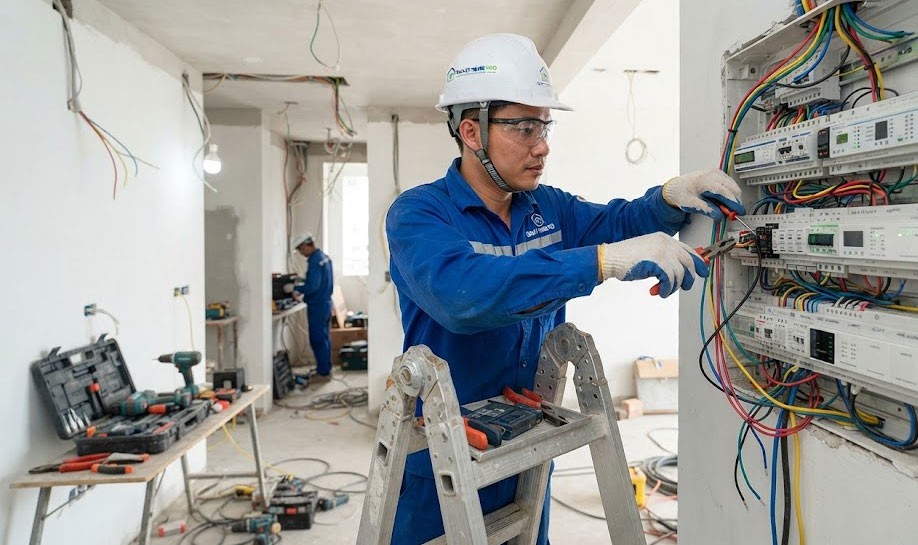 Thi c&ocirc;ng điện th&ocirc;ng minh gi&uacute;p hạn chế việc đục ph&aacute; tường sau khi nh&agrave; đ&atilde; ho&agrave;n thiện